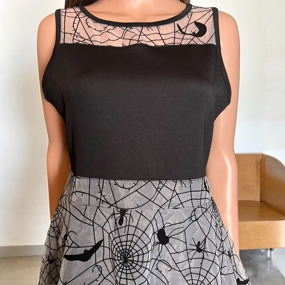 Fit & Flare Goth Dress. Spirit. Cosplay. Gothic. Halloween Costume Party. Size L - Picture 4 of 10